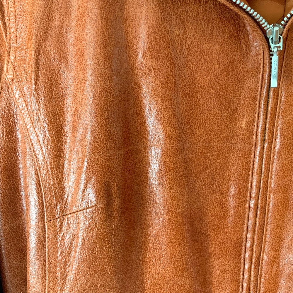 RARE! Y2K VINTAGE Leather! XOXO Womens Bomber Jacket Lace Up Moto Size XL - Picture 2 of 14